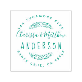 Sello Automático Dirección de devolución de pareja casada con mano 