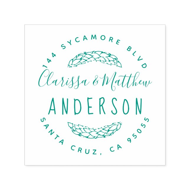 Sello Automático Dirección de devolución de pareja casada con mano  (Diseño)