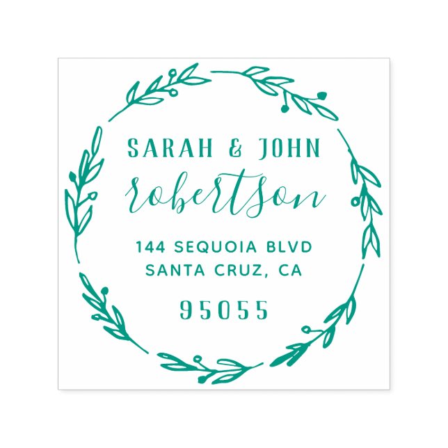 Sello Automático Dirección de devolución de pareja casada con mano  (Diseño)