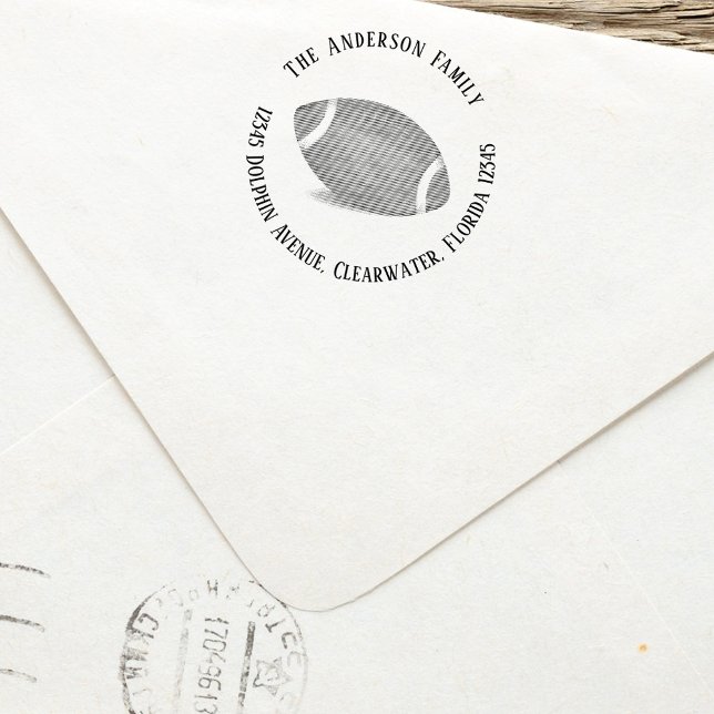 Sello Automático Dirección de devolución de personalizado Fútbol (Football return address self inking stamp.)