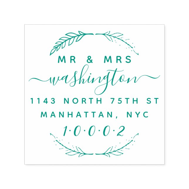 Sello Automático Dirección de devolución de personalizado Wreath &  (Diseño)