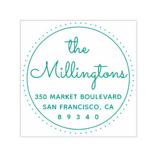 Sello Automático Dirección de devolución de redondeo de moda