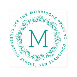 Sello Automático Dirección de devolución de redondeo de monograma d