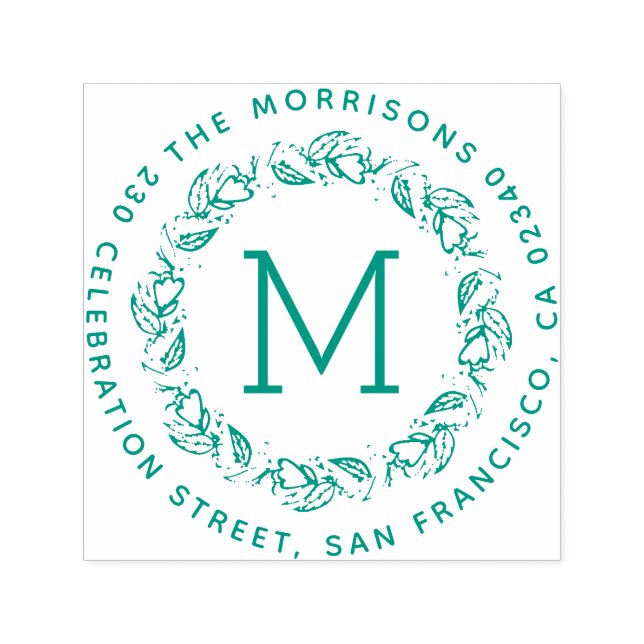 Sello Automático Dirección de devolución de redondeo de monograma d (Diseño)