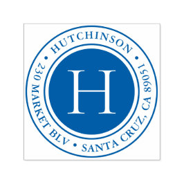 Sello Automático Dirección de devolución de redondeo de monograma n