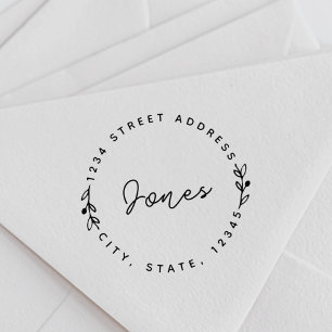 Sello Automático Dirección de devolución de redondeo de nombre de f