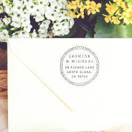 Sello Automático Dirección de devolución de redondeo dibujada a man