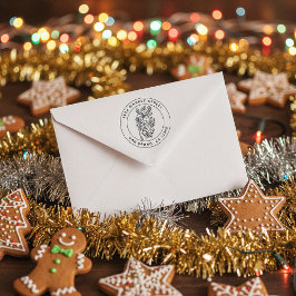 Sello Automático Dirección de devolución de renos con patrones flor