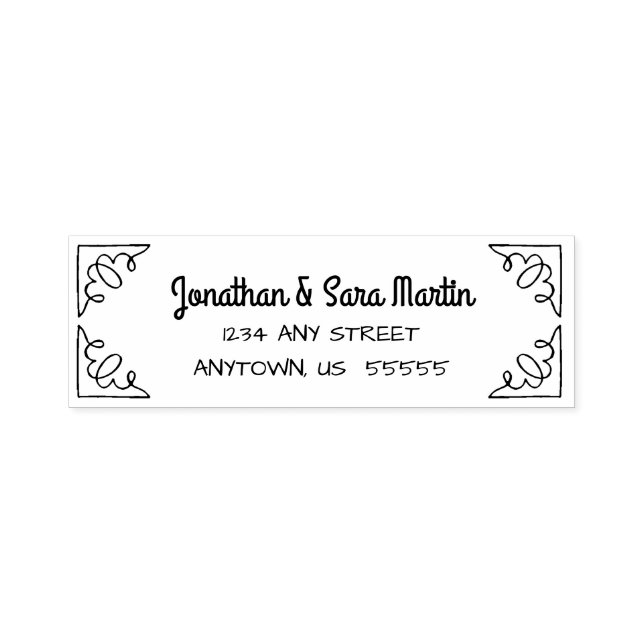 Sello Automático Dirección de devolución de rincones de doodle (Diseño)