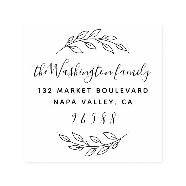 Sello Automático Dirección de devolución de script con escritura a  (Diseño)