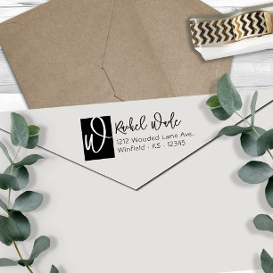 Sello Automático Dirección de devolución de script inicial grande