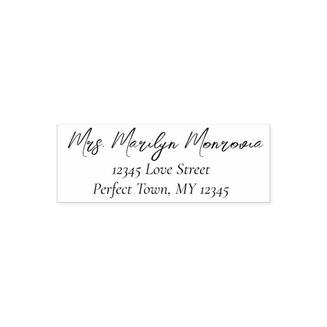 Sello Automático Dirección de devolución de script simple y número  (Diseño)