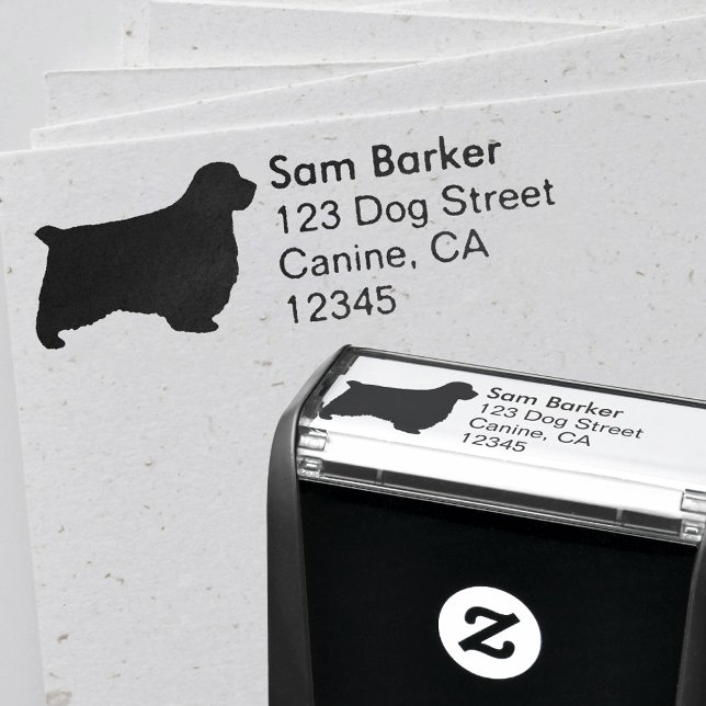 Sello Automático Dirección de devolución de silueta de Clumber Span (Subido por el creador)
