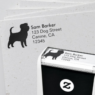Sello Automático Dirección de devolución de silueta de perro de Aff