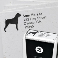 Dirección de devolución de silueta de perro de Box
