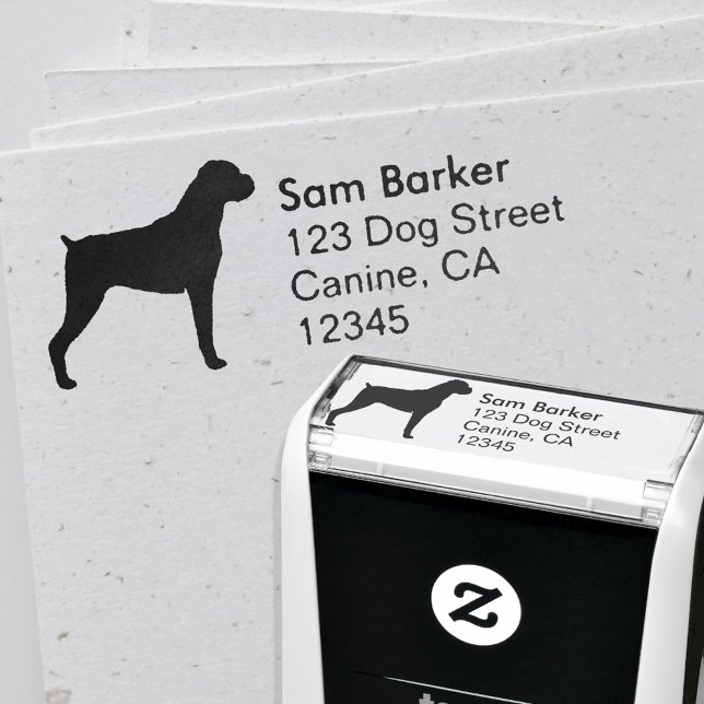 Sello Automático Dirección de devolución de silueta de perro de Box (Subido por el creador)