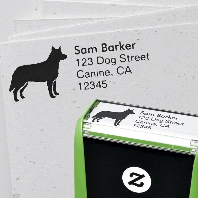 Sello Automático Dirección de devolución de silueta de perro de gan (Subido por el creador)