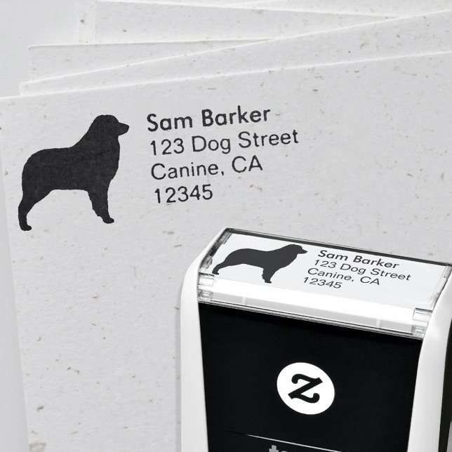 Sello Automático Dirección de devolución de silueta de perro pastor (Subido por el creador)