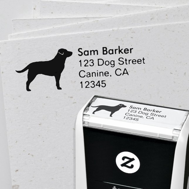 Sello Automático Dirección de devolución de silueta de perro recupe (Subido por el creador)