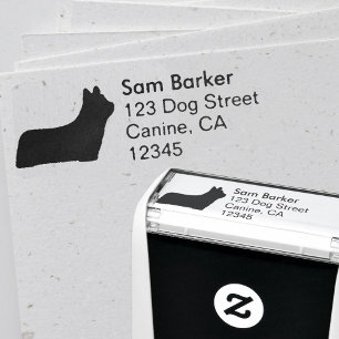 Sello Automático Dirección de devolución de silueta de raza de pe