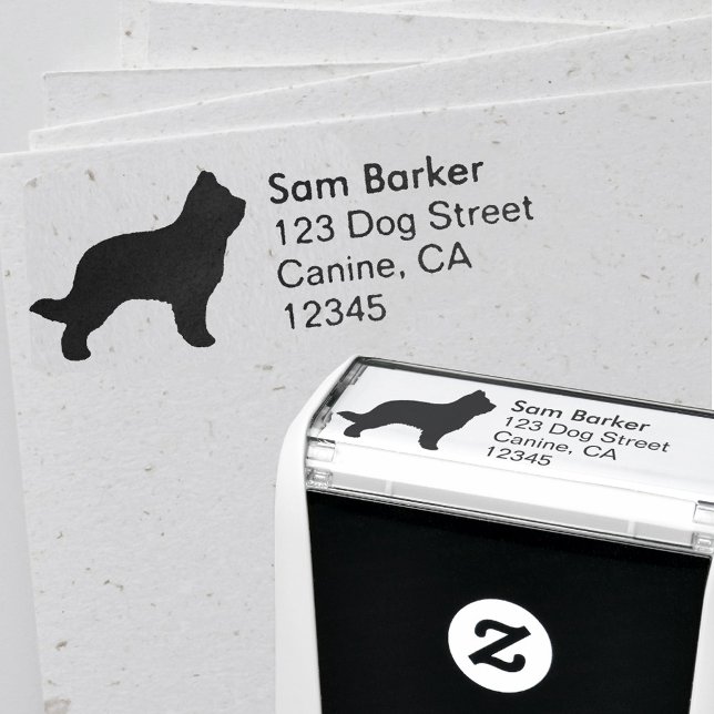 Sello Automático Dirección de devolución de silueta de raza de perr (Subido por el creador)