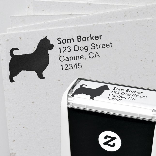 Sello Automático Dirección de devolución de silueta de Terrier Aust (Subido por el creador)
