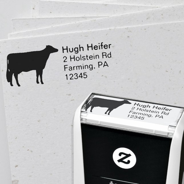 Sello Automático Dirección de devolución de silueta de vaca Holstei (Subido por el creador)