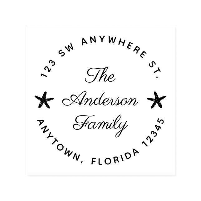 Sello Automático Dirección de devolución de Starfish personalizada (Diseño)