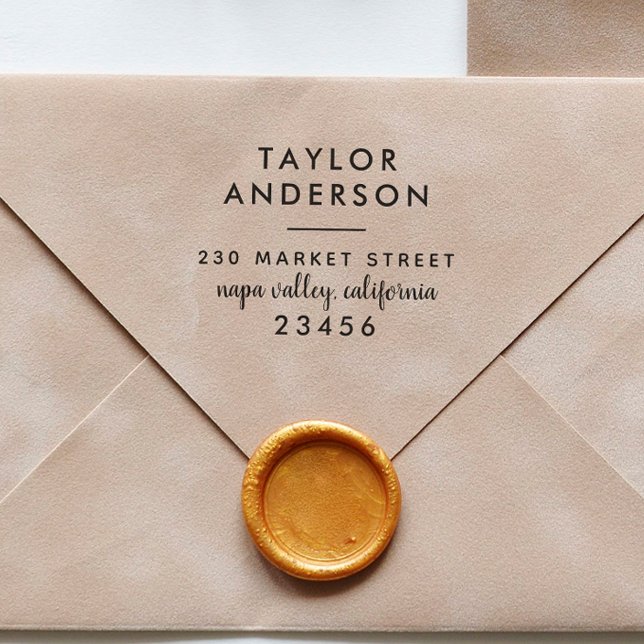 Sello Automático Dirección de devolución de texto del Personalizado (Rubber Stamp Mock-up)