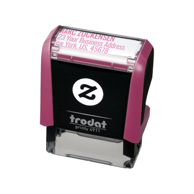 Sello Automático Dirección de devolución de tinta rosa FUCHSIA (Producto)