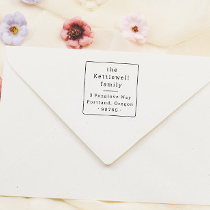 Sello Automático Dirección de devolución de tipografía de marco cua