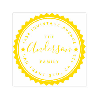 Sello Automático Dirección de devolución de tipografía de redondeo