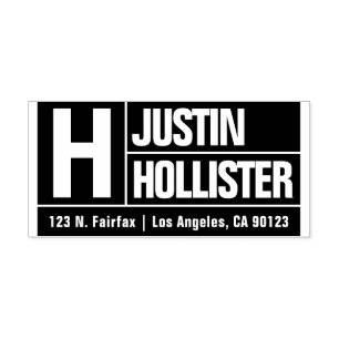 Sello Automático Dirección de devolución de tipografía grande negri