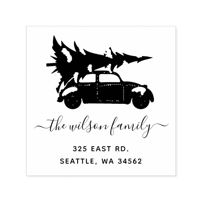 Sello Automático Dirección de devolución de vacaciones de coche vin (Diseño)