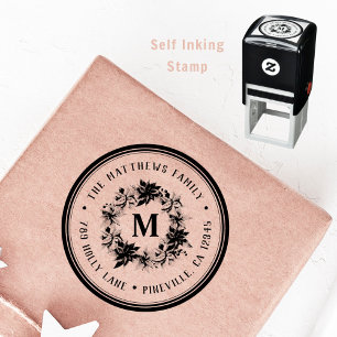 Sello Automático Dirección de devolución de vacaciones de Wreath de