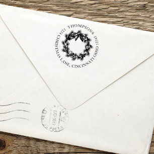 Sello Automático Dirección de devolución de Wreath de vajilla de va