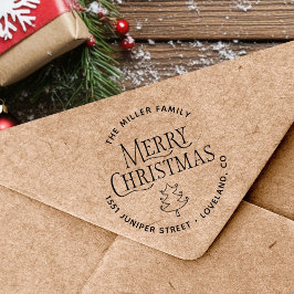 Sello Automático Dirección de devolución del árbol de navidad de Me