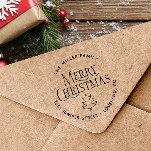 Sello Automático Dirección de devolución del árbol de navidad de Me