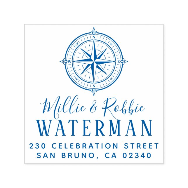 Sello Automático Dirección de devolución del Boda costero de la brú (Diseño)