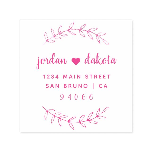 Sello Automático Dirección de devolución del Boda de script de pers (Diseño)