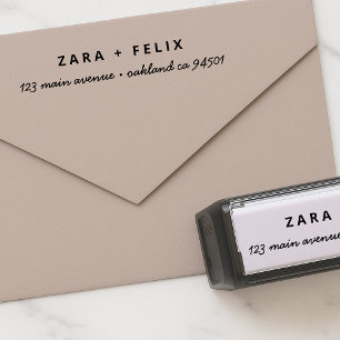 Sello Automático Dirección de devolución del boda Pareja Minimali