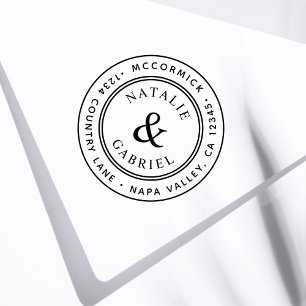 Sello Automático Dirección de devolución del Boda y del Ampersand