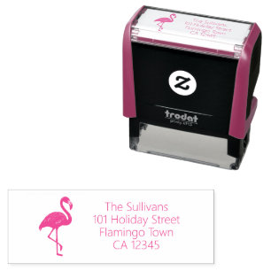 Sello Automático Dirección de devolución del flamenco rosa