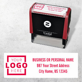 Sello Automático Dirección de devolución del logotipo comercial de 