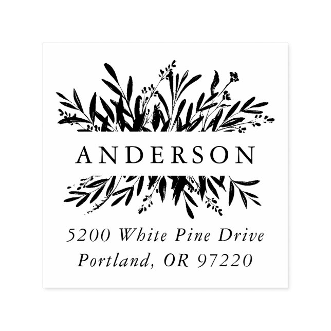 Sello Automático Dirección de devolución del marco botánico del paí (Diseño)