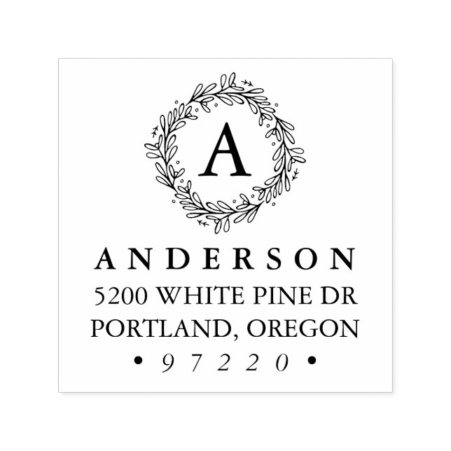 Sello Automático Dirección de devolución del monograma de la guirna (Diseño)