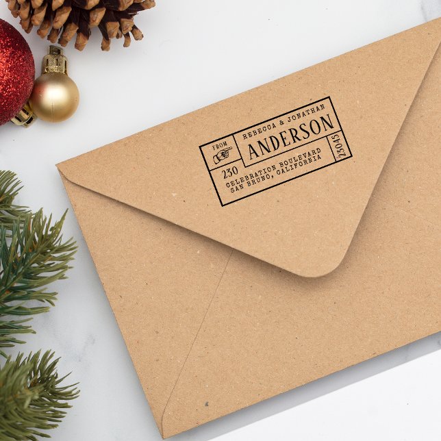 Sello Automático Dirección de devolución del nombre de familia de l (Subido por el creador)