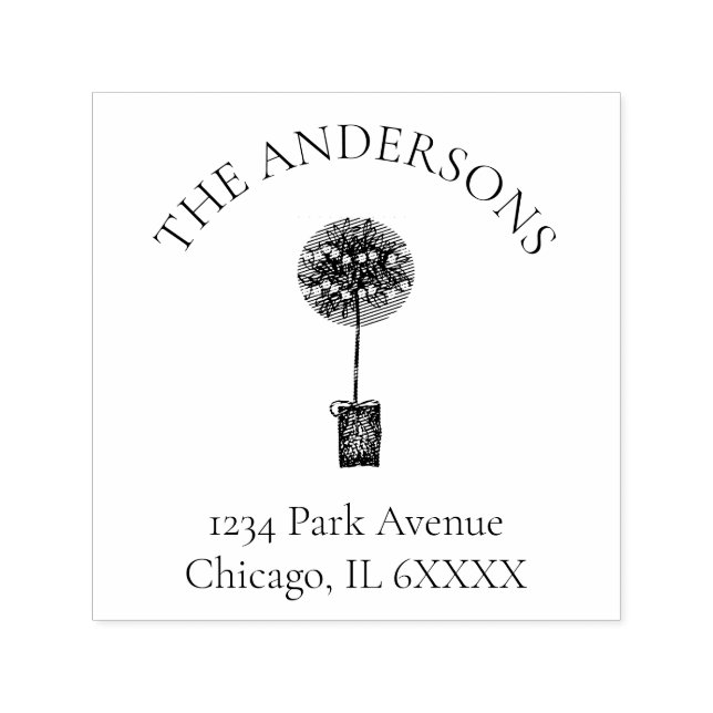 Sello Automático Dirección de devolución del nombre de familia de t (Diseño)