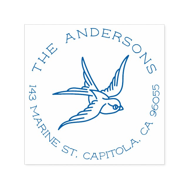 Sello Automático Dirección de devolución del nombre de familia del  (Diseño)