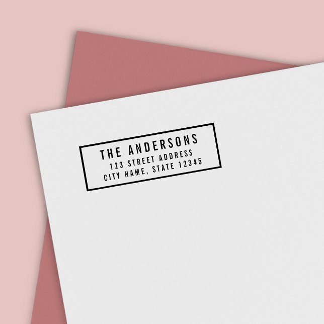 Sello Automático Dirección de devolución del nombre de familia negr (Subido por el creador)